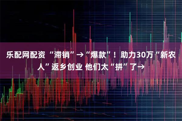 乐配网配资 “滞销”→“爆款”！助力30万“新农人”返乡创业 他们太“拼”了→