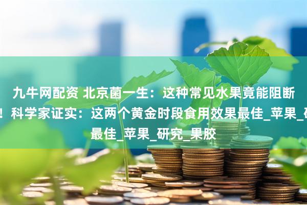 九牛网配资 北京菌一生：这种常见水果竟能阻断肺癌发生！科学家证实：这两个黄金时段食用效果最佳_苹果_研究_果胶