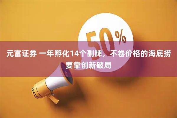元富证券 一年孵化14个副牌，不卷价格的海底捞要靠创新破局