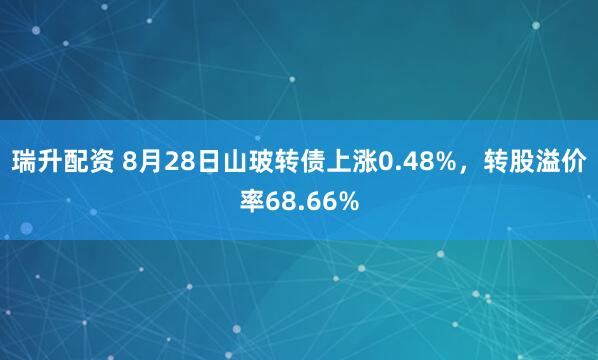 瑞升配资 8月28日山玻转债上涨0.48%，转股溢价率68.66%
